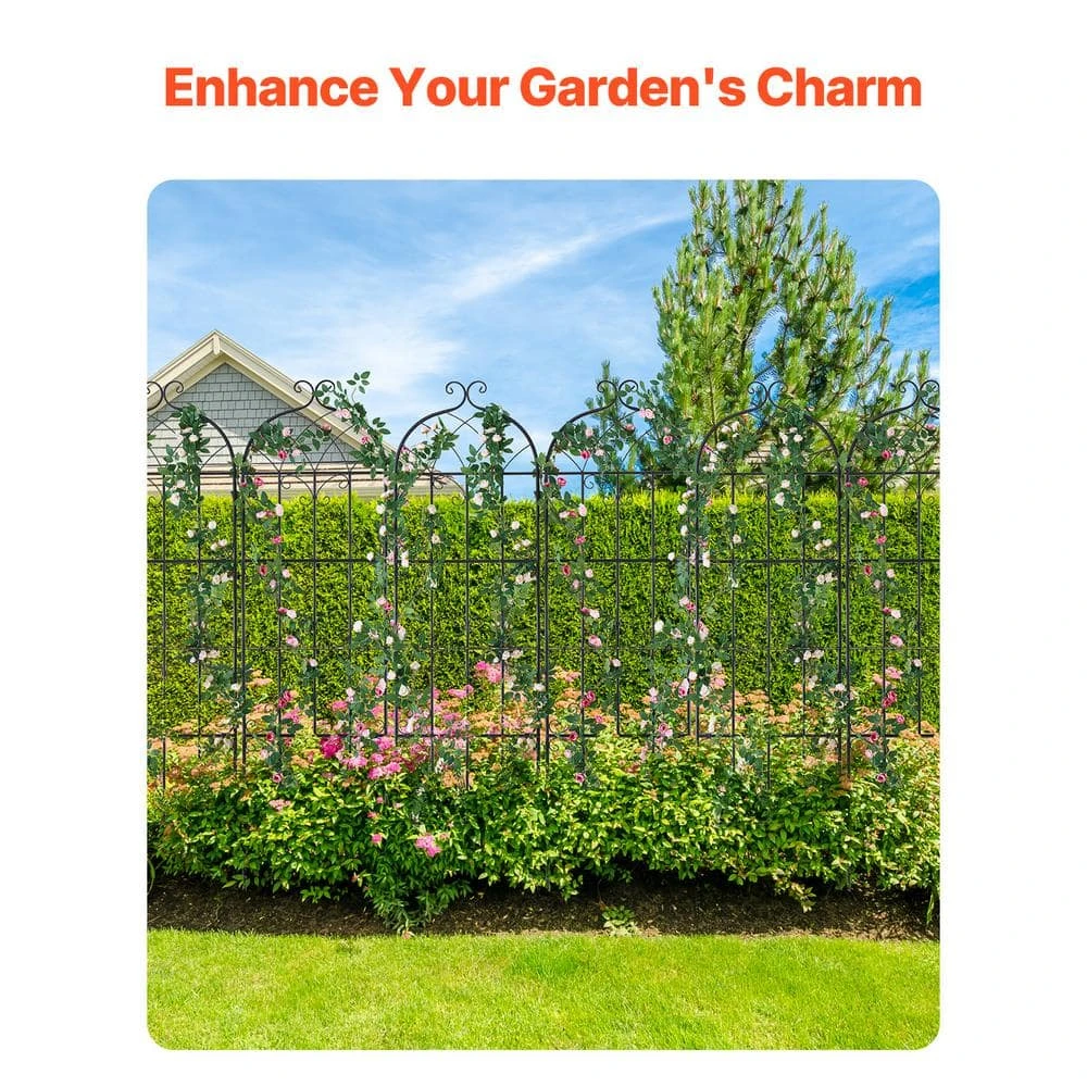 Garden Trellis For Climbing Plants, 71 X 20 In., 6 Packs Rustproof Metal Garden Flower Trellis, Climbing Rose Trellis 5 Garden Trellis For Climbing Plants, 71 X 20 In., 6 Packs Rustproof Metal Garden Flower Trellis, Climbing Rose Trellis - Image 3