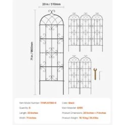 Garden Trellis For Climbing Plants, 71 X 20 In., 6 Packs Rustproof Metal Garden Flower Trellis, Climbing Rose Trellis 16 Garden Trellis For Climbing Plants, 71 X 20 In., 6 Packs Rustproof Metal Garden Flower Trellis, Climbing Rose Trellis -Patio Furniture Shop black vevor raised planter boxes hpjhx6jth71wwtfz4v0 76 1000