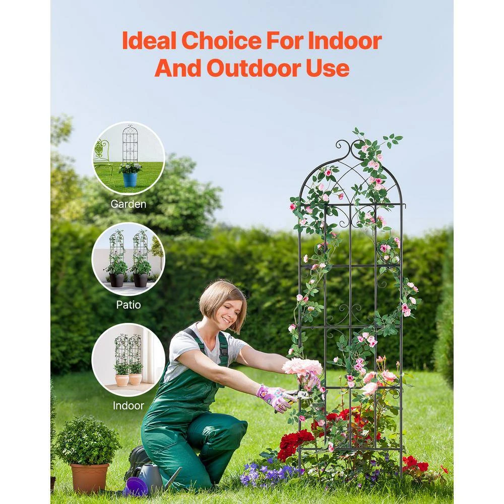 Garden Trellis For Climbing Plants, 71 X 20 In., 6 Packs Rustproof Metal Garden Flower Trellis, Climbing Rose Trellis 8 Garden Trellis For Climbing Plants, 71 X 20 In., 6 Packs Rustproof Metal Garden Flower Trellis, Climbing Rose Trellis - Image 6