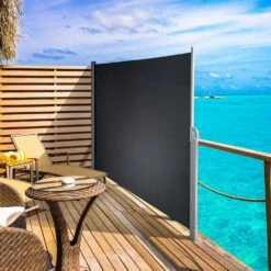 118 In. W X 63 In. H Retractable Side Awning Patio Screen Privacy Screen For Outdoor, Black -Patio Furniture Shop black vevor shade cloths zypf160x300cmbk01v0 31 1000