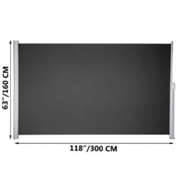 118 In. W X 63 In. H Retractable Side Awning Patio Screen Privacy Screen For Outdoor, Black -Patio Furniture Shop black vevor shade cloths zypf160x300cmbk01v0 76 1000