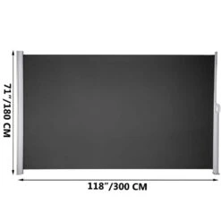 118 In. X 71 In. Retractable Side Awning Waterproof Patio Screen Room Divider Black For Privacy -Patio Furniture Shop black vevor shade cloths zypf180x300cmbk01v0 76 1000