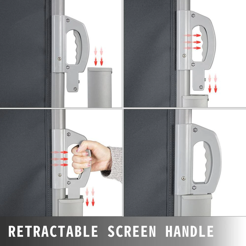 Retractable Awnig-Rugged 236 In. W X 71 In. H Full Aluminum Rust-Proof Patio Sunshine Privacy Divider Wind Screen,Black 7 Retractable Awnig-Rugged 236 In. W X 71 In. H Full Aluminum Rust-Proof Patio Sunshine Privacy Divider Wind Screen,Black - Image 5