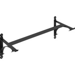 Planter Box Brackets 24 In. X 10.5 In. X 10 In. Black Iron Window Boxes And Troughs (1-Pack)