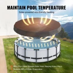 15 Ft. Round Pool Cover Solar Covers For Above Ground Pools Safety Pool Cover -Patio Furniture Shop black vevor winter pool covers dsycaqycg15f61twjv0 1f 1000