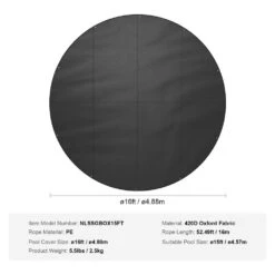 15 Ft. Round Pool Cover Solar Covers For Above Ground Pools Safety Pool Cover -Patio Furniture Shop black vevor winter pool covers dsycaqycg15f61twjv0 76 1000