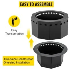 Smokeless Fire Pit Carbon Steel Stove Bonfire Large 15 In. Dia Wood Burning Fire Pit Outdoor Stove Bonfire Fire Pit -Patio Furniture Shop black vevor wood burning fire pits ftsdb151512 5jldhv0 fa 1000