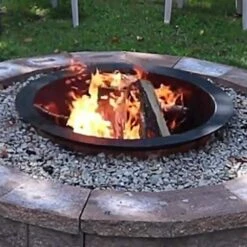 30 In. Dia X 10 In. H Fire Pit Liner Fire Pit Ring Q235 Steel Park Grill Heavy Duty With 0.12 In. Thick For Backyard -Patio Furniture Shop black vevor wood burning fire pits skhp36x30x10yc001v0 31 1000