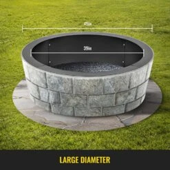 39 In. Dia X 10 In. H Steel Fire Pit Ring Fire Pit Insert Round Park Style Charcoal Grill With 0.12 In. Thick For Park -Patio Furniture Shop black vevor wood burning fire pits skhp45x39x10yc001v0 1f 1000