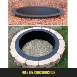 39 In. Dia X 10 In. H Steel Fire Pit Ring Fire Pit Insert Round Park Style Charcoal Grill With 0.12 In. Thick For Park -Patio Furniture Shop black vevor wood burning fire pits skhp45x39x10yc001v0 4f 1000