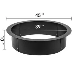39 In. Dia X 10 In. H Steel Fire Pit Ring Fire Pit Insert Round Park Style Charcoal Grill With 0.12 In. Thick For Park -Patio Furniture Shop black vevor wood burning fire pits skhp45x39x10yc001v0 76 1000