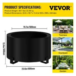 Stove Bonfire Carbon Steel Smokeless Fire Pit 23.6 In. Dia Stove Bonfire Fire Pit Double Wall Design Fire Bowl -Patio Furniture Shop black vevor wood burning fire pits y23 623 614 2wyzyv0 76 1000
