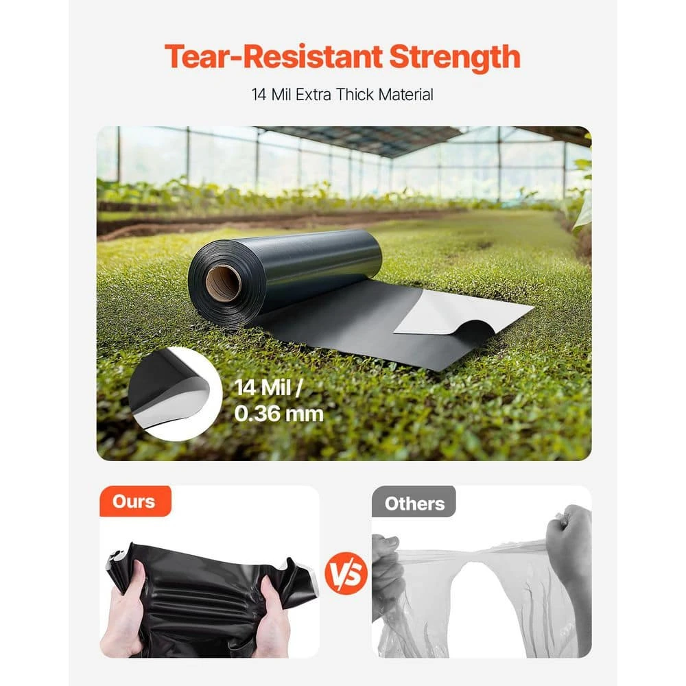 14 Mil Plastic Sheeting Heavy Duty 10 X 100 Ft. Thick Plastic Sheeting Roll, Plastic Drop Cloth Painters Tarp Covering 4 14 Mil Plastic Sheeting Heavy Duty 10 X 100 Ft. Thick Plastic Sheeting Roll, Plastic Drop Cloth Painters Tarp Covering - Image 2