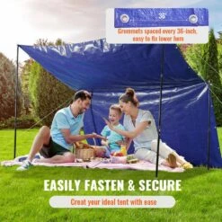 12 Ft. X 16 Ft. Heavy Duty Tarp 5 Mil Polyethylene Tarp Cover Tear UV And Temperature Resistant Blue -Patio Furniture Shop blue vevor canopy parts fsblspepe12168pt0v0 44 1000