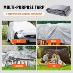 20 Ft. X 30 Ft. Heavy Duty Tarp 10 Mil Polyethylene Tarp Cover Tear UV And Temperature Resistant Silver/Brown -Patio Furniture Shop blue vevor canopy parts fsbwynzpepe207mcqv0 fa 1000