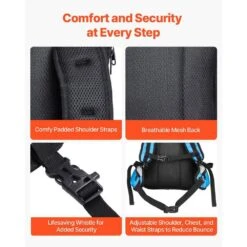 Hydration Backpack, 15l Insulated Hydration Pack Backpack With 3l TPU Water Bladder, Hiking Water Backpack With Storage -Patio Furniture Shop blue with silver gray vevor rain barrels dxksdblscyk03bb5mv0 fa 1000