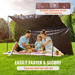 12 Ft. X 20 Ft. Heavy-Duty Tarp 16 Mil Polyethylene Tarp Cover Tear UV And Temperature Resistant Brown -Patio Furniture Shop brown vevor canopy parts fsbzspepe1220y47jv0 44 1000