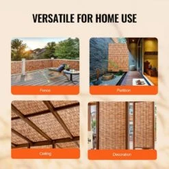 Reed Fence Backyard Landscaping Privacy Blind Fencing Screen 16.4 Ft. X 4 Ft., Decorative Fence For Backyard Garden -Patio Furniture Shop brown vevor garden fencing lwwl1jt164ft7s9r7v0 fa 1000