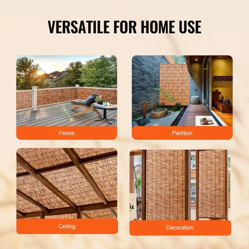 Natural Reed Fencing, 4 Ft. X 16.4 Ft., 2-Pack Reed Screen Curtain Balcony Reed Fence Roll Power Source 8 Natural Reed Fencing, 4 Ft. X 16.4 Ft., 2-Pack Reed Screen Curtain Balcony Reed Fence Roll Power Source - Image 6