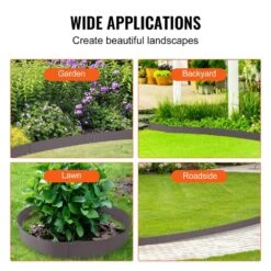 Steel Landscape Edging 5-pack Steel Garden Edging Borders 39 In. L X 4 In. H Strips Hammer-in Edging Border Metal Edging -Patio Furniture Shop brown vevor metal edging cppz4inch162gcvo3v0 fa 1000