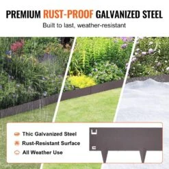 39 In. L X 0.1 In. W X 5 In. H Brown Steel Edging Landscape Steel Garden Edging Borders Strips -Edging Border (5-Pack) -Patio Furniture Shop brown vevor metal edging cppz5inch162r3is3v0 4f 1000