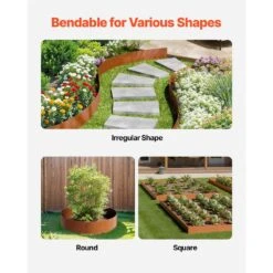 Steel Landscape Edging 6-Packs 40 X 6 X 0.06 In. Weather-Resistant & Pre-Rust Metal Landscape Brown Edging Garden Edging 13 Steel Landscape Edging 6-Packs 40 X 6 X 0.06 In. Weather-Resistant & Pre-Rust Metal Landscape Brown Edging Garden Edging -Patio Furniture Shop brown vevor metal edging nhgjspz6pcs4v29w9v0 1f 1000