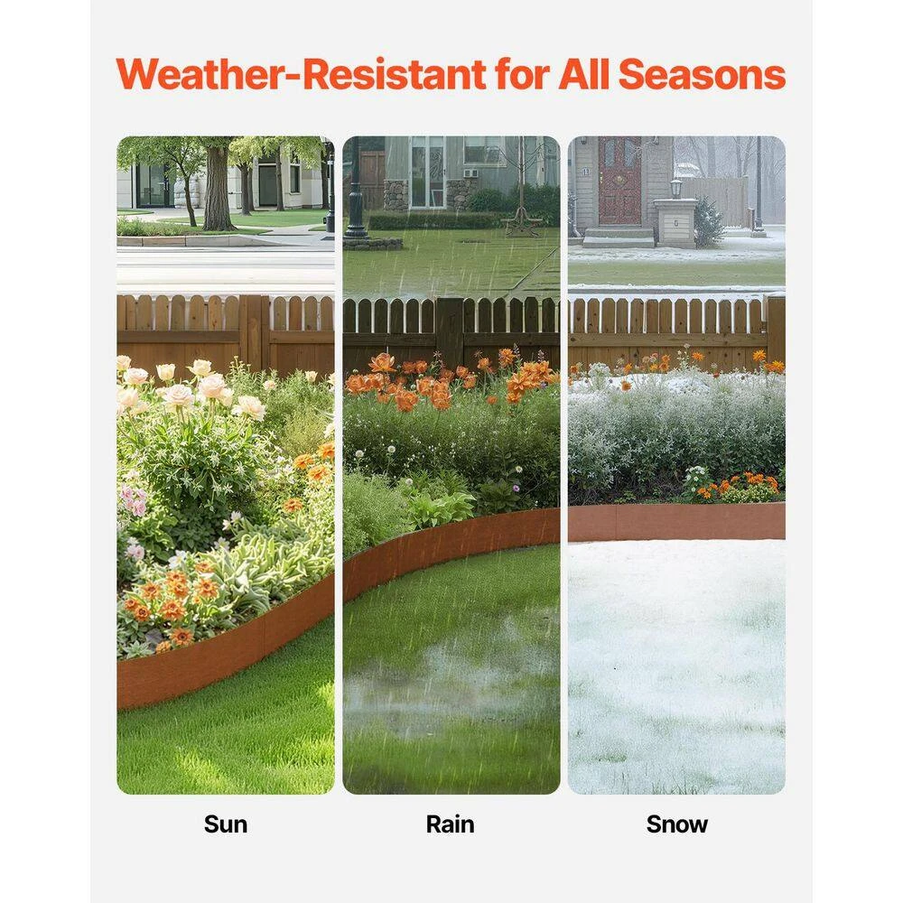 Steel Landscape Edging 6-Packs 40 X 6 X 0.06 In. Weather-Resistant & Pre-Rust Metal Landscape Brown Edging Garden Edging 5 Steel Landscape Edging 6-Packs 40 X 6 X 0.06 In. Weather-Resistant & Pre-Rust Metal Landscape Brown Edging Garden Edging - Image 3