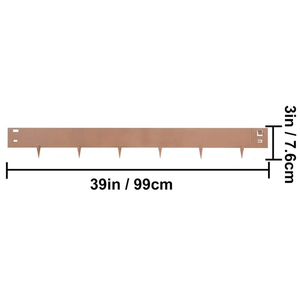 3 In. X 39 In. Steel Lawn Edging Garden Edging Border Landscaping Metal Edging Brown Lawn Edge For Yard (5-Pieces) 9 3 In. X 39 In. Steel Lawn Edging Garden Edging Border Landscaping Metal Edging Brown Lawn Edge For Yard (5-Pieces) - Image 7