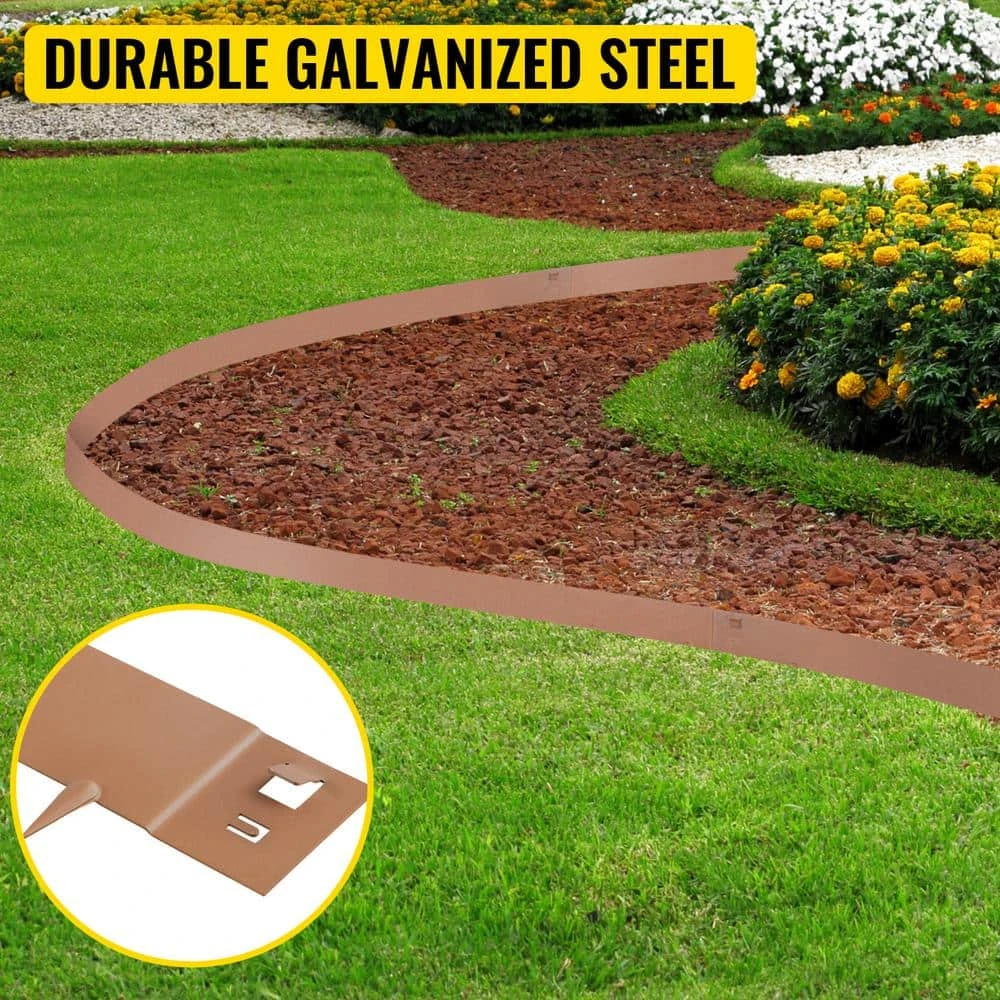 3 In. X 39 In. Steel Lawn Edging Garden Edging Border Landscaping Metal Edging Brown Lawn Edge For Yard (5-Pieces) 4 3 In. X 39 In. Steel Lawn Edging Garden Edging Border Landscaping Metal Edging Brown Lawn Edge For Yard (5-Pieces) - Image 2