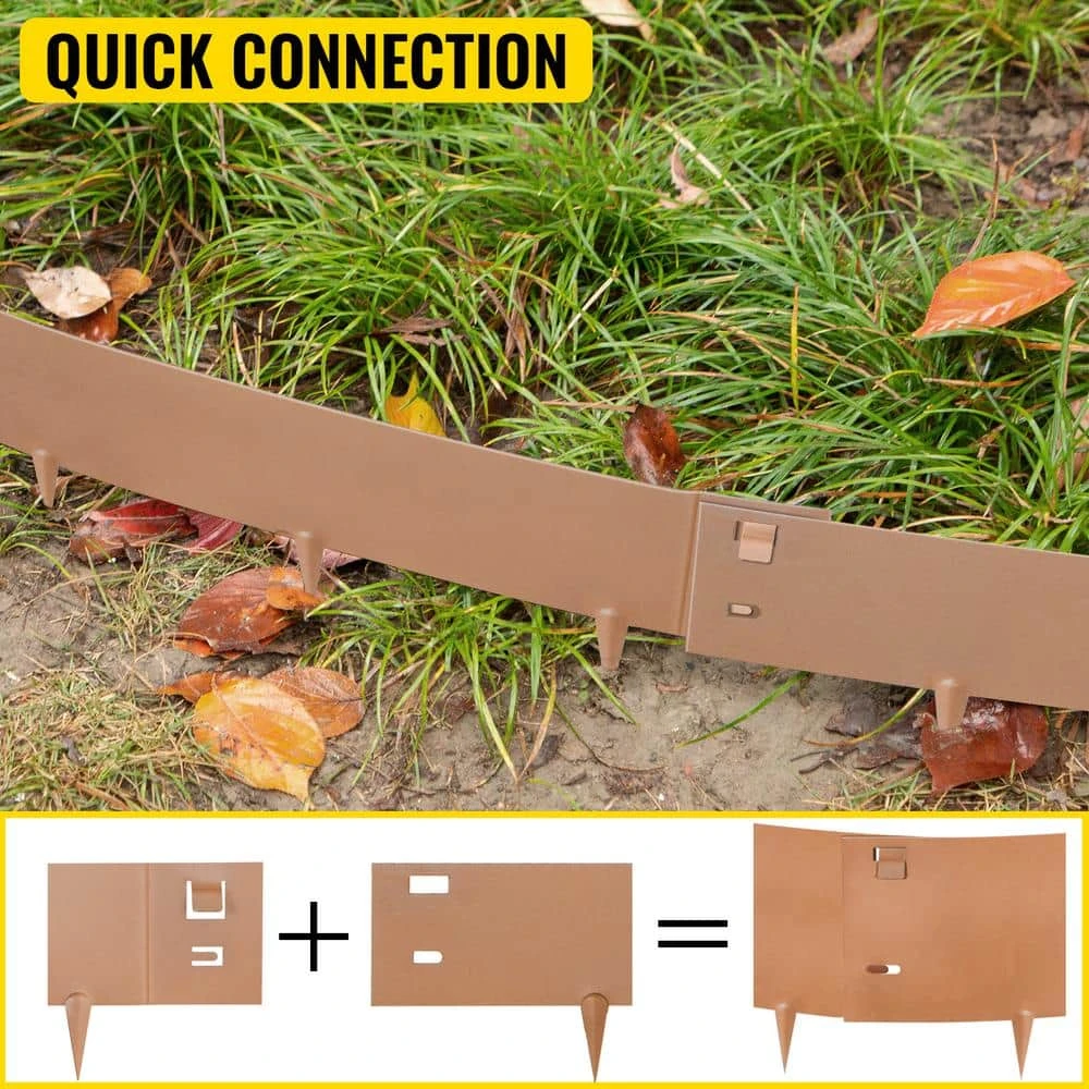 3 In. X 39 In. Steel Lawn Edging Garden Edging Border Landscaping Metal Edging Brown Lawn Edge For Yard (5-Pieces) 8 3 In. X 39 In. Steel Lawn Edging Garden Edging Border Landscaping Metal Edging Brown Lawn Edge For Yard (5-Pieces) - Image 6