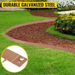 Steel Lawn Edging 5-Pieces Metal Landscape Edging 4 In. X 39 In. Garden Edging Border Grown Lawn Edge For Garden Yard -Patio Furniture Shop brown vevor metal edging pyczs5pcs4 395b9yv0 c3 1000