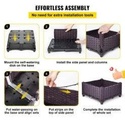 Plastic Raised Garden Bed Set Of 4 Planter Grow Box 14.5 In. H Self-Watering Elevated Raised Planter Boxes, Purple -Patio Furniture Shop brown vevor raised planter boxes slzzctjg137cmzsgnv0 44 1000