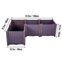 Plastic Raised Garden Bed Set Of 4 Planter Grow Box 14.5 In. H Self-Watering Elevated Raised Planter Boxes, Purple -Patio Furniture Shop brown vevor raised planter boxes slzzctjg137cmzsgnv0 76 1000