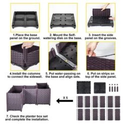 Plastic Raised Garden Bed 20.5 In. H Flower Box Kit Purple Raised Planter Boxes Set Of 5 Raised Garden Planter -Patio Furniture Shop brown vevor raised planter boxes szfxwlg52cmrb28slv0 1f 1000