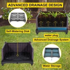 Plastic Raised Garden Bed 20.5 In. H Flower Box Kit Purple Raised Planter Boxes Set Of 5 Raised Garden Planter -Patio Furniture Shop brown vevor raised planter boxes szfxwlg52cmrb28slv0 4f 1000