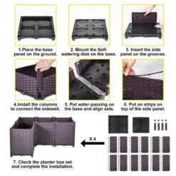 Plastic Raised Garden Bed 20.5 In. H Flower Box Kit Raised Planter Set Of 4 Raised Planter Boxes For Outdoor -Patio Furniture Shop brown vevor raised planter boxes zfxslg52cmhvfyr1lv0 1f 1000