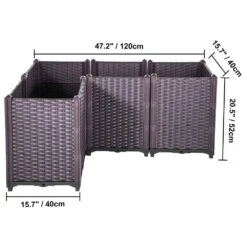 Plastic Raised Garden Bed 20.5 In. H Flower Box Kit Raised Planter Set Of 4 Raised Planter Boxes For Outdoor -Patio Furniture Shop brown vevor raised planter boxes zfxslg52cmhvfyr1lv0 76 1000