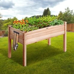 4 Ft. X 2 Ft. X 2.5 Ft. Raised Garden Bed Wooden Planter Box With Legs Elevated Outdoor Planting Boxes -Patio Furniture Shop burlywood raised planter boxes gjs1205876cm1tdfmv0 31 1000