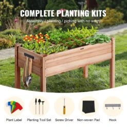 4 Ft. X 2 Ft. X 2.5 Ft. Raised Garden Bed Wooden Planter Box With Legs Elevated Outdoor Planting Boxes -Patio Furniture Shop burlywood raised planter boxes gjs1205876cm1tdfmv0 4f 1000