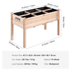 4 Ft. X 2 Ft. X 2.5 Ft. Raised Garden Bed Wooden Planter Box With Legs Elevated Outdoor Planting Boxes -Patio Furniture Shop burlywood raised planter boxes gjs1205876cm1tdfmv0 76 1000