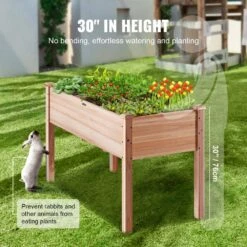 4 Ft. X 2 Ft. X 2.5 Ft. Raised Garden Bed Wooden Planter Box With Legs Elevated Outdoor Planting Boxes -Patio Furniture Shop burlywood raised planter boxes gjs1205876cm1tdfmv0 fa 1000
