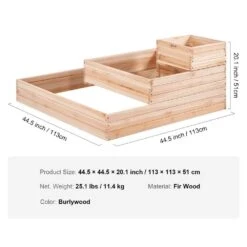Raised Garden Bed 3.7 Ft. X 3.7 Ft. X 1.7 Ft. Wooden Planter Box With Open Base Outdoor Planting Boxes -Patio Furniture Shop burlywood vevor raised planter boxes ld11311351cm1pkzav0 76 1000