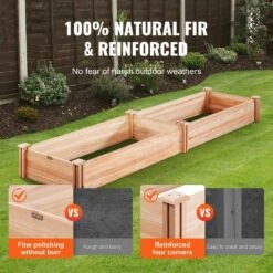Raised Garden Bed 8 Ft. X 2 Ft. X 1 Ft. Wooden Planter Box With Open Base Outdoor Planting Boxes 13 Raised Garden Bed 8 Ft. X 2 Ft. X 1 Ft. Wooden Planter Box With Open Base Outdoor Planting Boxes -Patio Furniture Shop burlywood vevor raised planter boxes lds2406025cm126upv0 1f 1000
