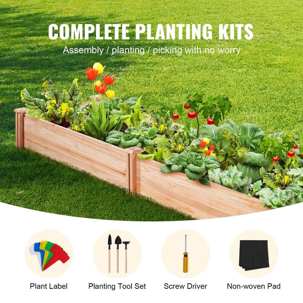 Raised Garden Bed 8 Ft. X 2 Ft. X 1 Ft. Wooden Planter Box With Open Base Outdoor Planting Boxes 5 Raised Garden Bed 8 Ft. X 2 Ft. X 1 Ft. Wooden Planter Box With Open Base Outdoor Planting Boxes - Image 3