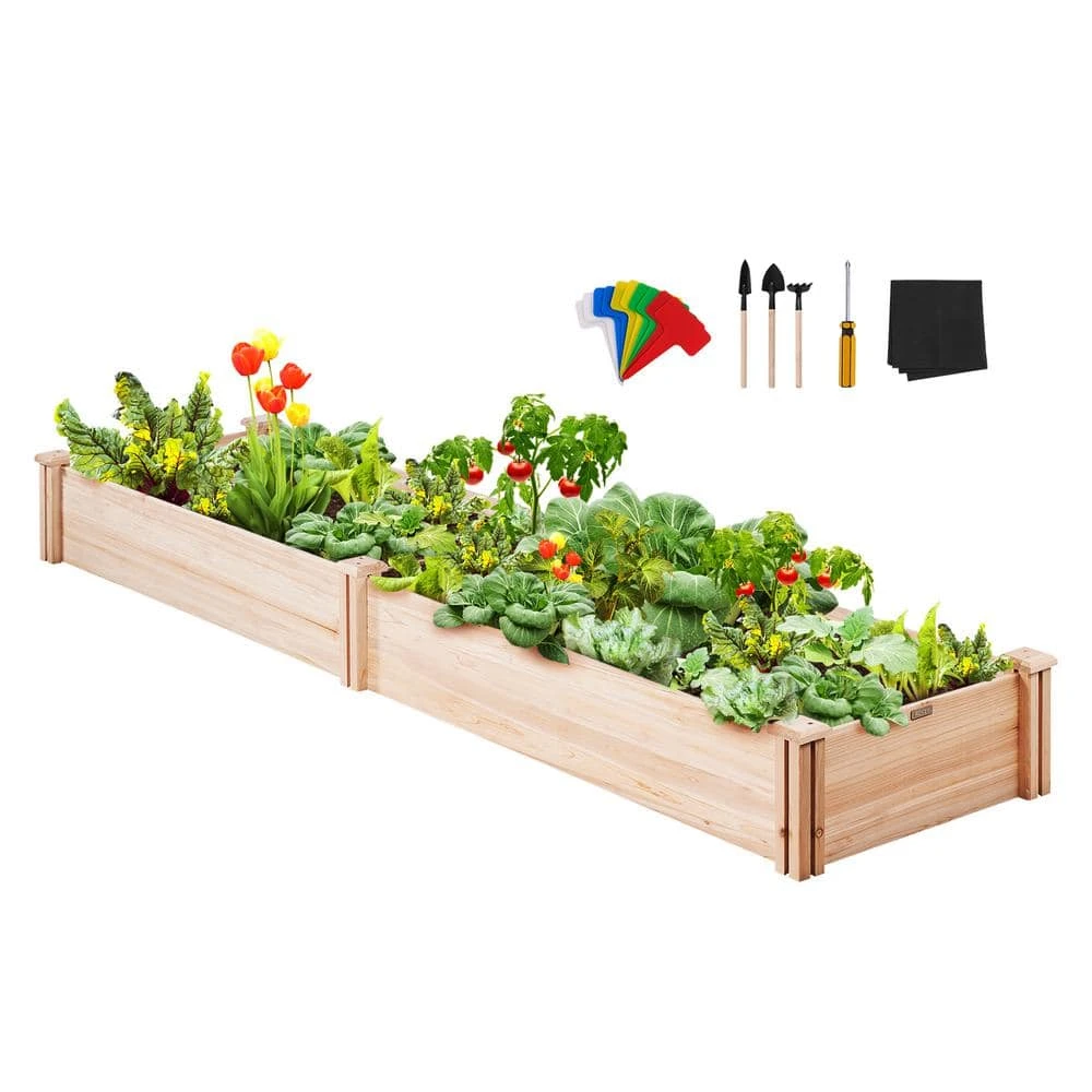 Raised Garden Bed 8 Ft. X 2 Ft. X 1 Ft. Wooden Planter Box With Open Base Outdoor Planting Boxes 3 Raised Garden Bed 8 Ft. X 2 Ft. X 1 Ft. Wooden Planter Box With Open Base Outdoor Planting Boxes