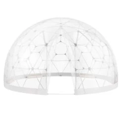 Garden Dome Bubble Tent 9.5 Ft. X 9.5 Ft. X 5.8 Ft. PVC Screen Igloo Geodesic Dome With Led Light Strings, Clear