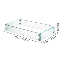 Fire Pit Wind Guard 29.5 In. X 13.6 In. X 4 In. Fire Pit Tempered Glass Wind Guard Fence 0.3 In. Thick Fire Pit Insert -Patio Furniture Shop clear vevor fire pit covers and accessories ffb29x13x4 5yc001v0 76 1000