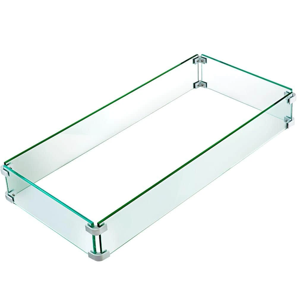 Outdoor Fire Pit Wind Guard 41.8 X 18 X 6 In. Glass Flame Guard 0.24 In. Thickness Rectangle Fire Wind Guard Fence 3 Outdoor Fire Pit Wind Guard 41.8 X 18 X 6 In. Glass Flame Guard 0.24 In. Thickness Rectangle Fire Wind Guard Fence
