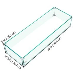 Fire Pit Wind Guard 38 X 10.5 X 6 In. Glass Wind Guard 0.3 In. Thick Rectangular Glass Shield For Propane,Gas,Outdoor -Patio Furniture Shop clear vevor fire pit covers and accessories fxff3810 56injwbgv0 76 1000