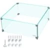 Fire Pit Wind Guard 14 X 14 X 6 In. Glass Wind Guard Rectangular Glass Shield 0.3 In. Thick Fire Table For Propane,Gas -Patio Furniture Shop clear vevor fire pit covers and accessories fxffbb14146ina0cav0 64 1000
